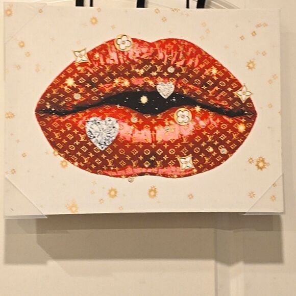 At Home Louis Vuitton Luxury Lips Canvas Wall Decor - Picture 6 of 8